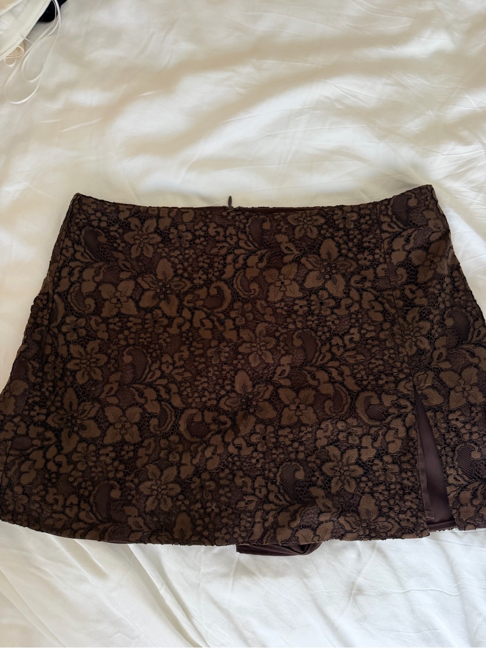 Amanda Uprichard Brown Floral Lace Dale Mini Skort
